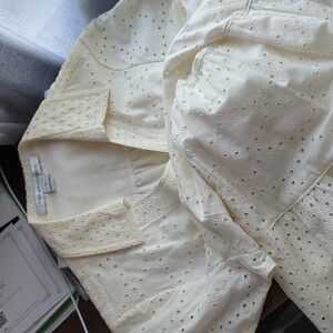 Diane Von Furstenburg DVD wrap dress in cotton eyelet, Size 10 off-white / cream